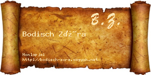 Bodisch Zóra névjegykártya